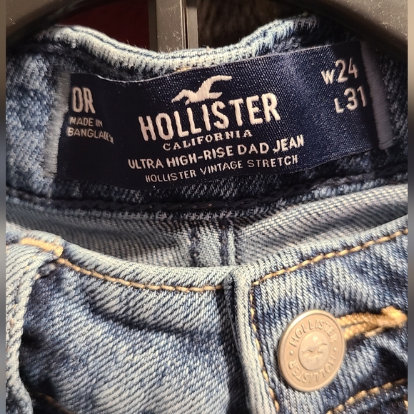 HOLLISTER Ultra High-Rise Dad Jean Sz 0R - Picture 5 of 5